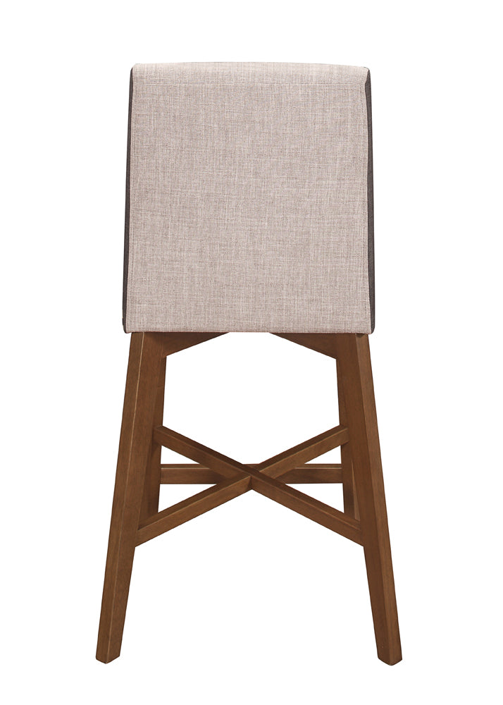 Logan Upholstered Counter Height Stools Light Grey and Natural Walnut (Set of 2)