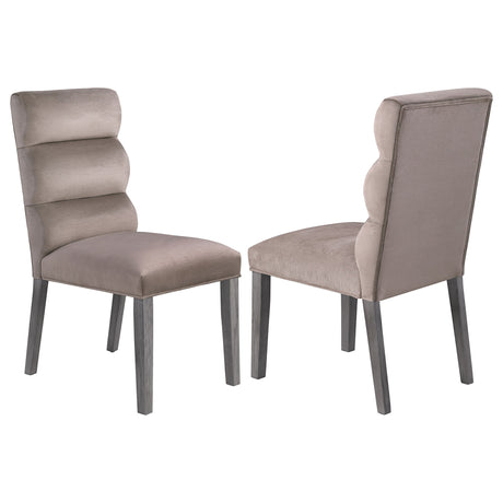 Carla Upholstered Dining Side Chair Stone (Set of 2)