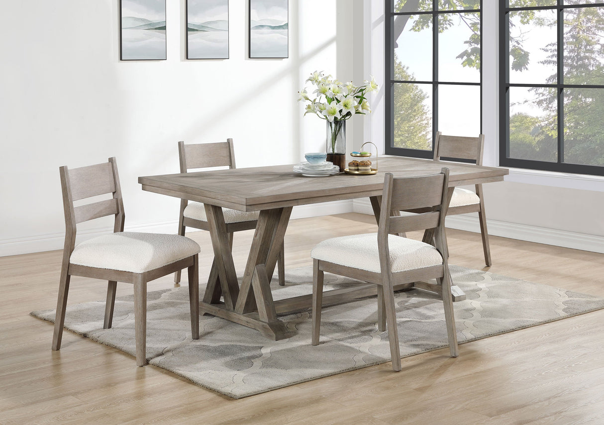 Cornelia  Rectangular Dining Table Set Coastal Grey