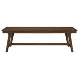 Reynolds Rectangular Trestle Base Dining Bench Brown Oak