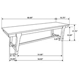 Reynolds Rectangular Trestle Base Dining Bench Brown Oak