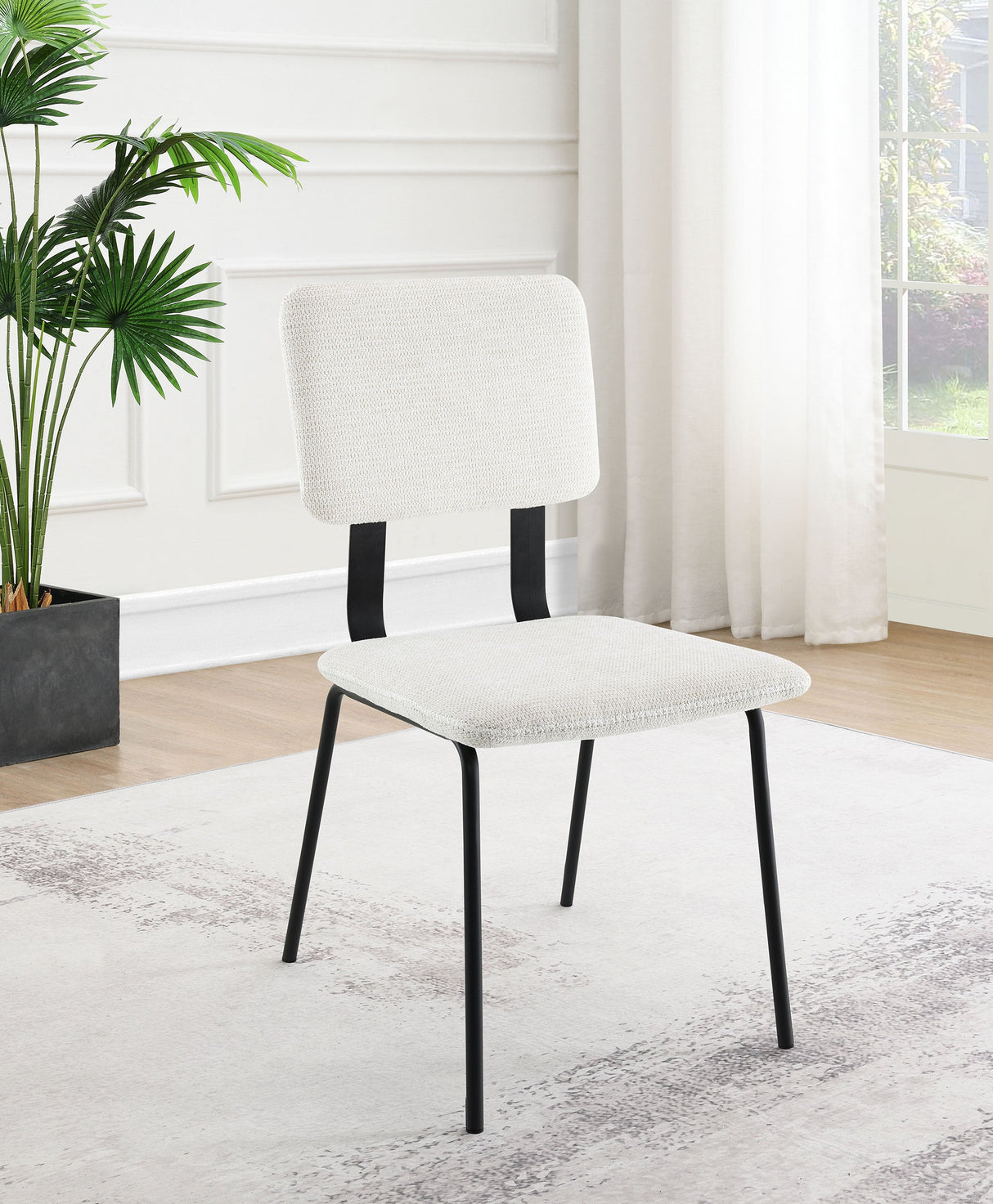 Calla Fabric Upholstered Dining Side Chair White (Set of 2)