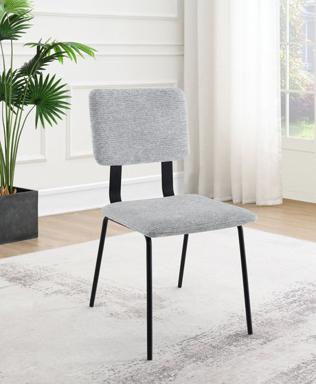 Calla Fabric Upholstered Dining Side Chair Grey (Set of 2)