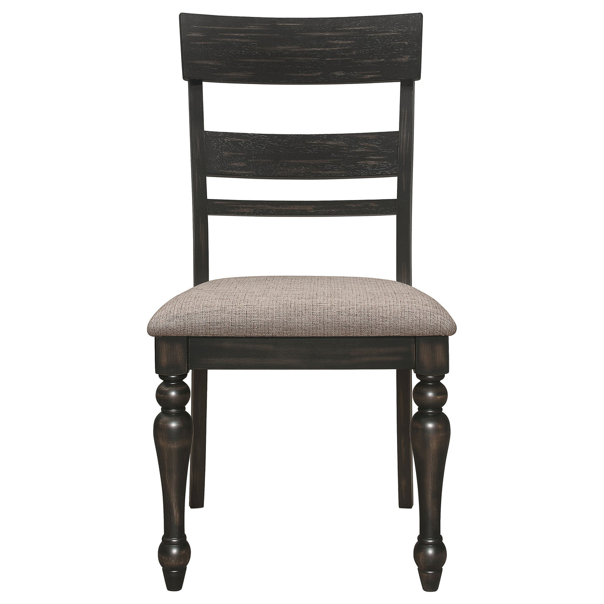 Bridget Ladder Back Dining Side Chair Stone Brown and Charcoal Sandthrough (Set of 2)