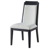 Brookmead Upholstered Dining Side Chair Ivory and Black (Set of 2)