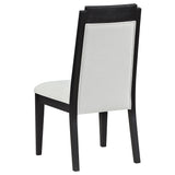 Brookmead Upholstered Dining Side Chair Ivory and Black (Set of 2)