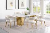 Telvin Rectangular 79-inch Marble Top Dining Table White