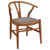 Dinah Danish Y-Shaped Back Wishbone Dining Side Chair Walnut and Brown (Set of 2)