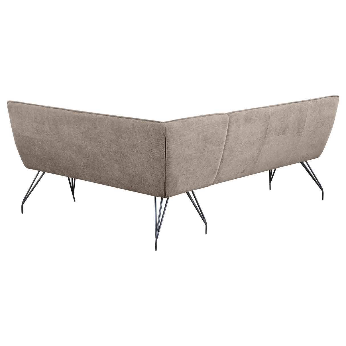 Dodson Fabric Upholstered L-Shaped Nook Dining Bench Taupe