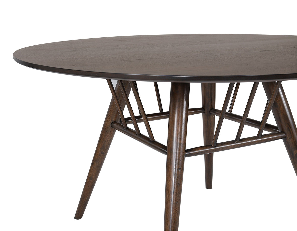 Everton 5-piece Round 53-inch Dining Table Set Dark Walnut