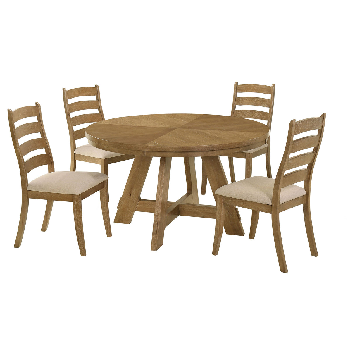 Danvers 5-piece Dining Table Set Brown Oak and Beige