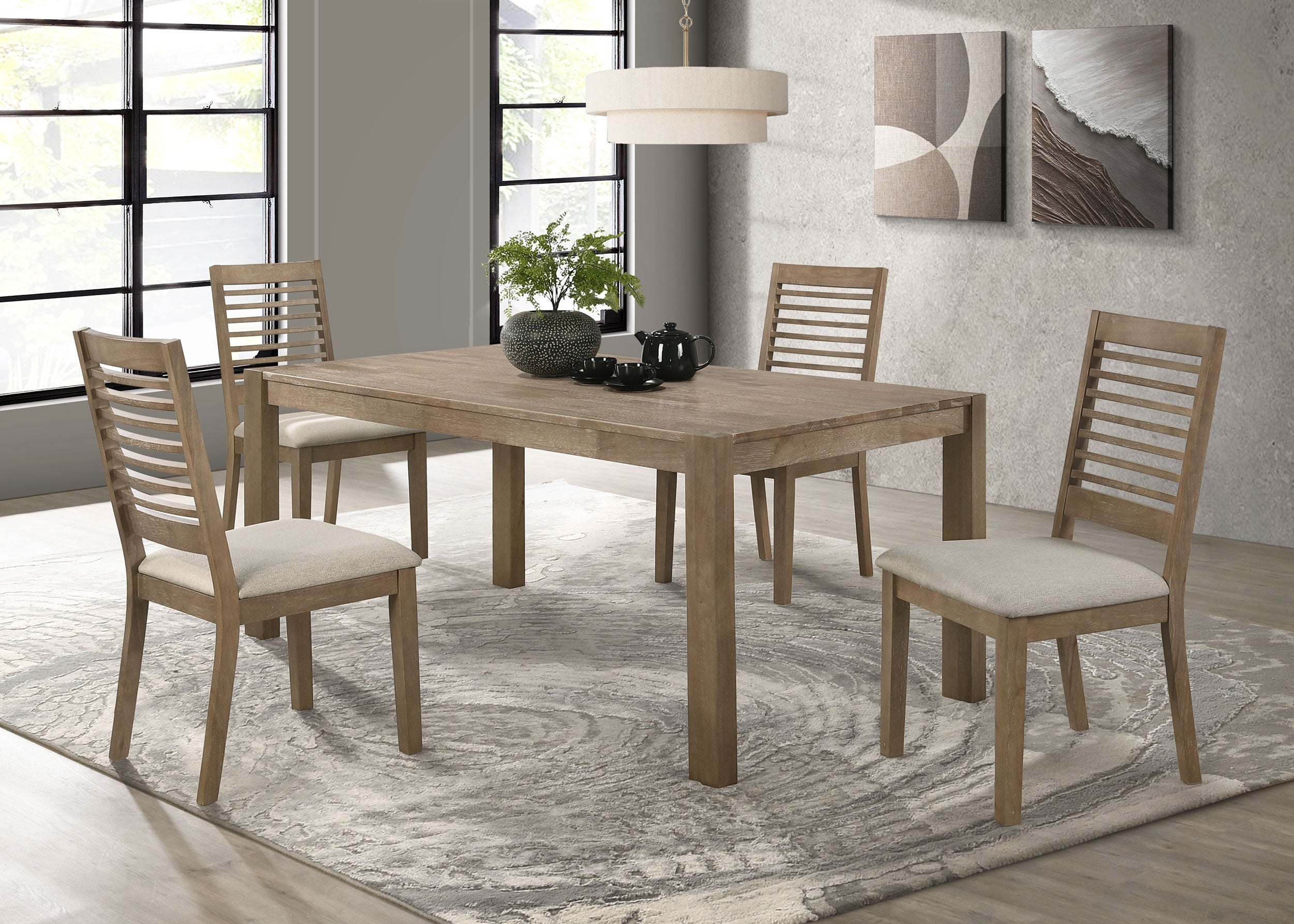 Scottsdale  Rectangular Dining Set Brown Washed