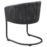 Banner Upholstered Dining Chair Anthracite and Matte Black