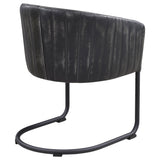 Banner Upholstered Dining Chair Anthracite and Matte Black