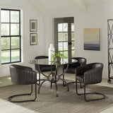 Banner Upholstered Dining Chair Anthracite and Matte Black