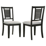 Appleton Ladder Back Dining Side Chair Black Washed and Light Grey (Set of 2)