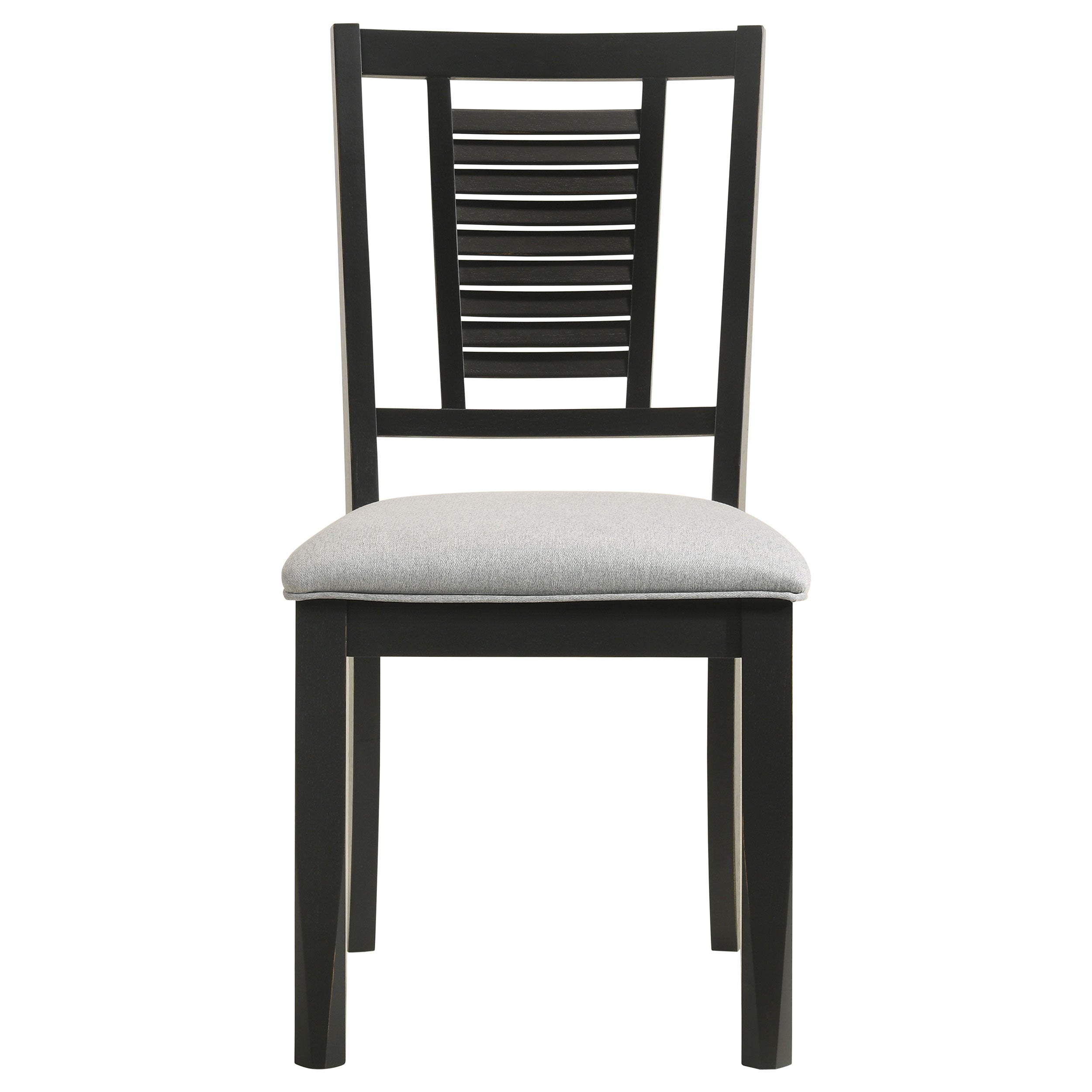 Appleton Ladder Back Dining Side Chair Black Washed and Light Grey (Set of 2)