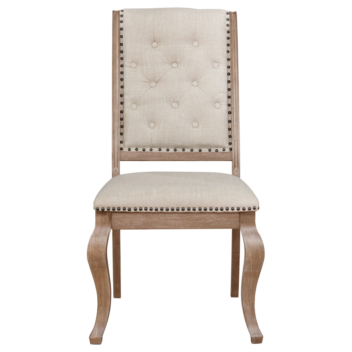 Brockway Tufted Side Chairs Cream and Barley Brown (Set of 2)