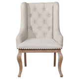 Brockway Tufted Arm Chairs Cream and Barley Brown (Set of 2)