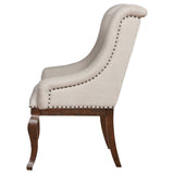 Brockway Tufted Arm Chairs Cream and Antique Java (Set of 2)