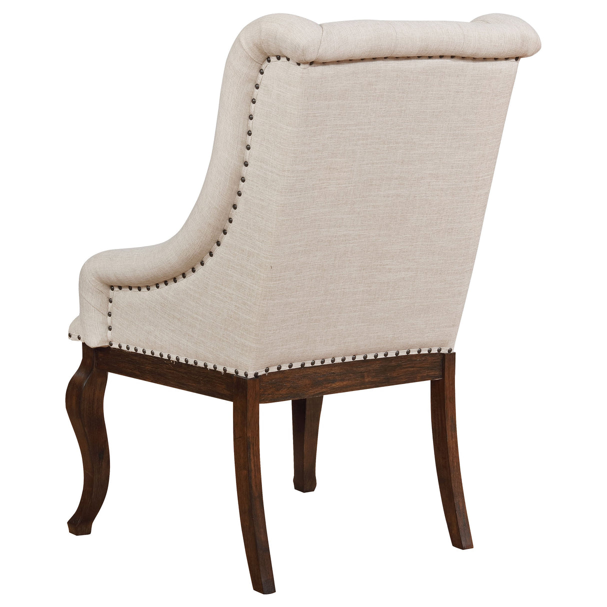 Brockway Tufted Arm Chairs Cream and Antique Java (Set of 2)