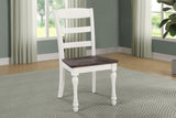 Madelyn Ladder Back Side Chairs Dark Cocoa and Coastal White (Set of 2)