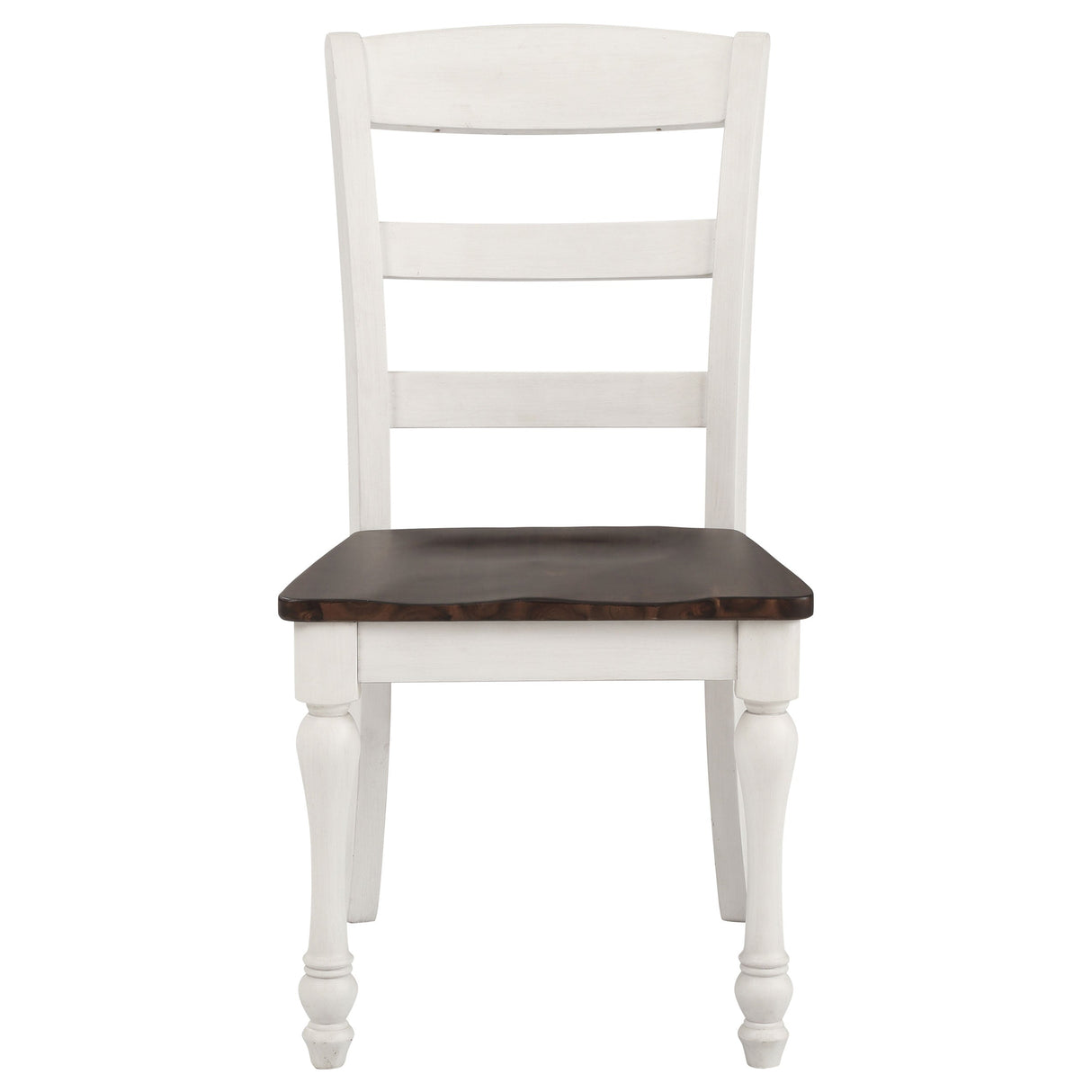 Madelyn Ladder Back Side Chairs Dark Cocoa and Coastal White (Set of 2)