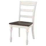 Madelyn Ladder Back Side Chairs Dark Cocoa and Coastal White (Set of 2)