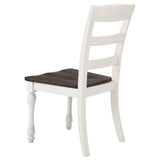 Madelyn Ladder Back Side Chairs Dark Cocoa and Coastal White (Set of 2)