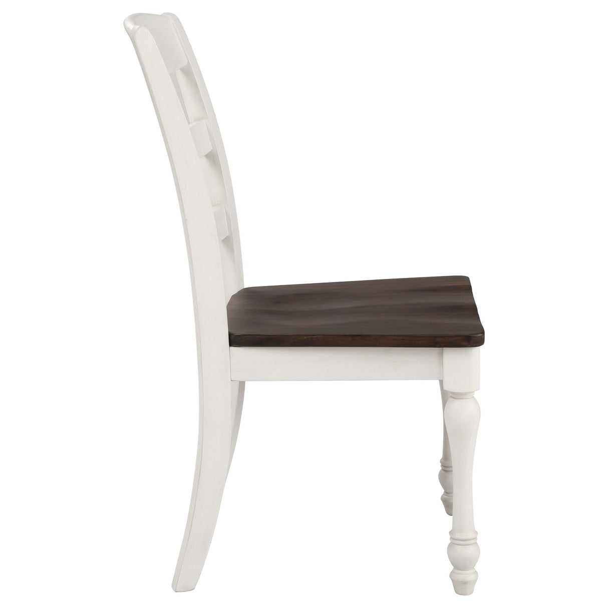 Madelyn Ladder Back Side Chairs Dark Cocoa and Coastal White (Set of 2)