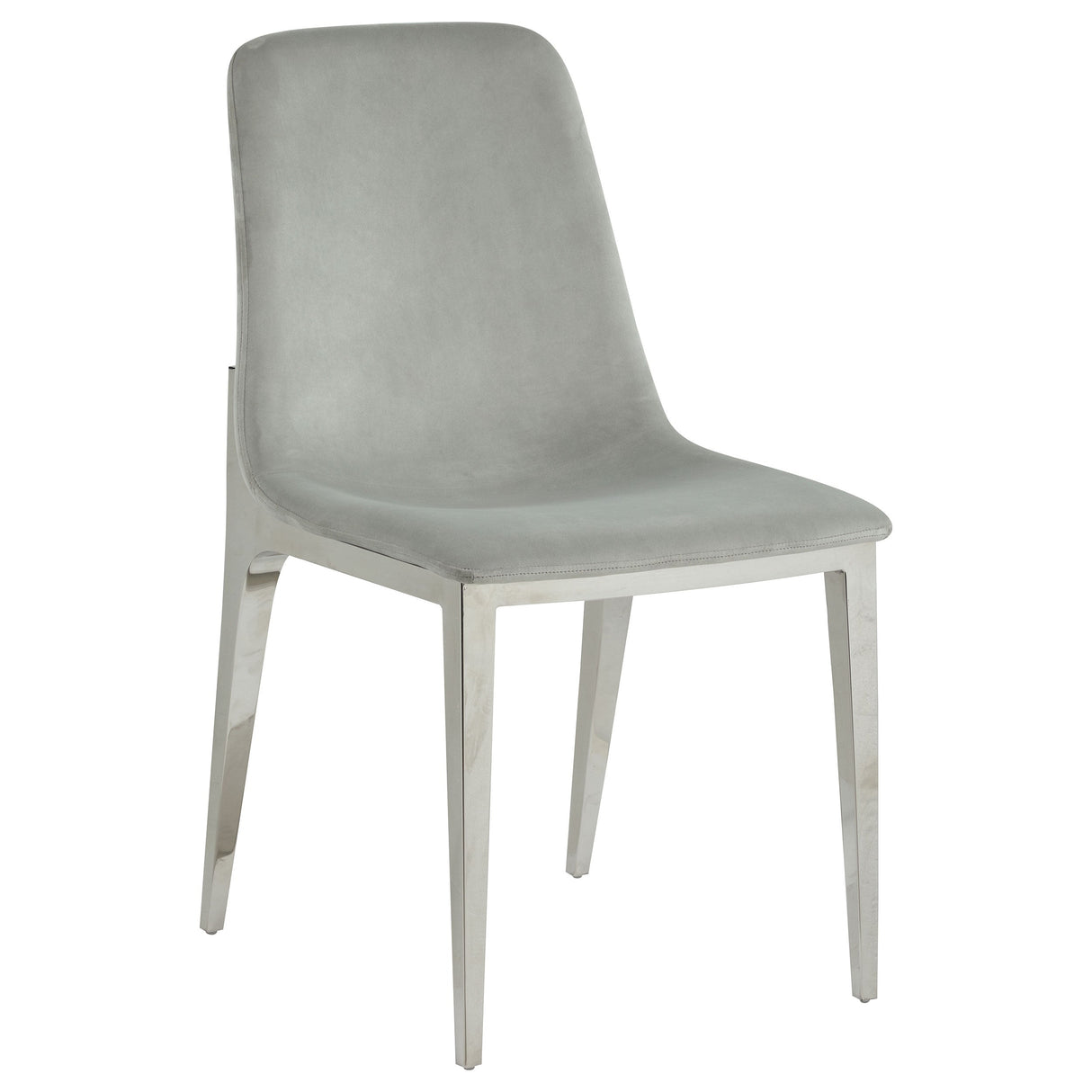 Irene Upholstered Side Chairs Light Grey and Chrome (Set of 4)