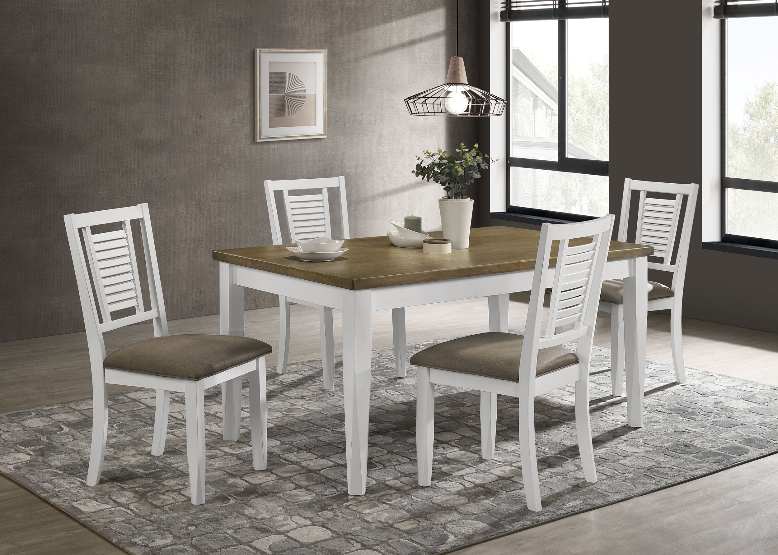 Appleton  Rectangular Dining Set Distressed White