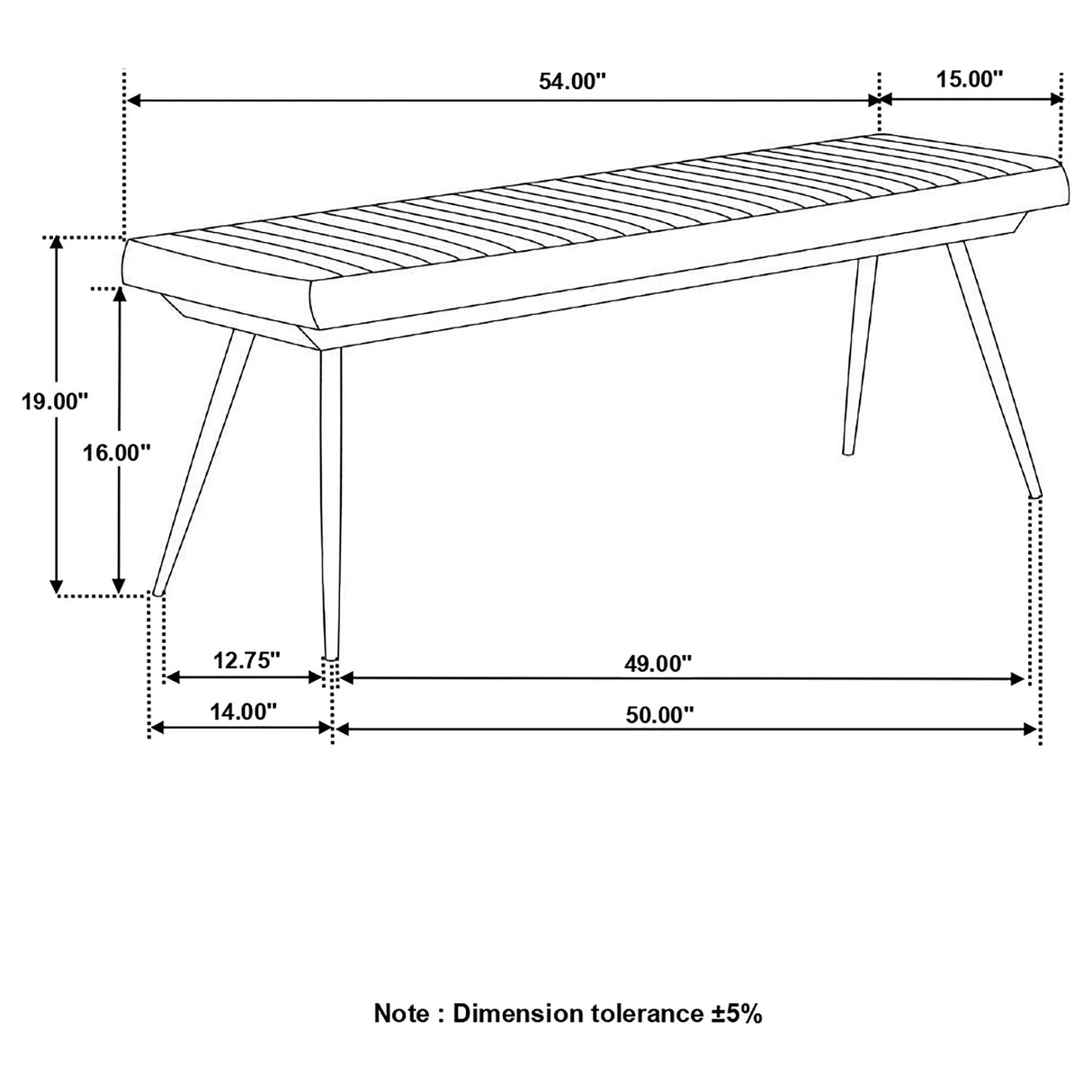 Partridge Cushion Bench Espresso and Black