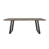 Misty Sled Leg Dining Table Grey Sheesham and Gunmetal