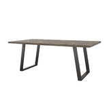 Misty Sled Leg Dining Table Grey Sheesham and Gunmetal