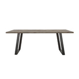 Misty Sled Leg Dining Table Grey Sheesham and Gunmetal