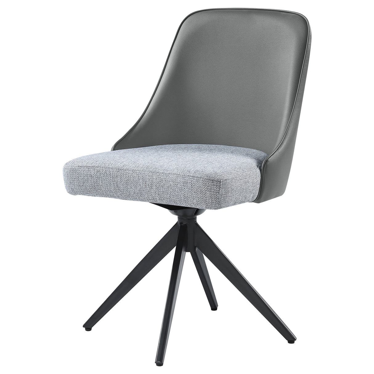 Paulita Upholstered Swivel Side Chairs (Set of 2) Grey and Gunmetal