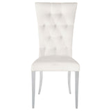 Kerwin Tufted Upholstered Side Chair (Set of 2) White and Chrome