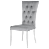 Kerwin Tufted Upholstered Side Chair (Set of 2) White and Chrome