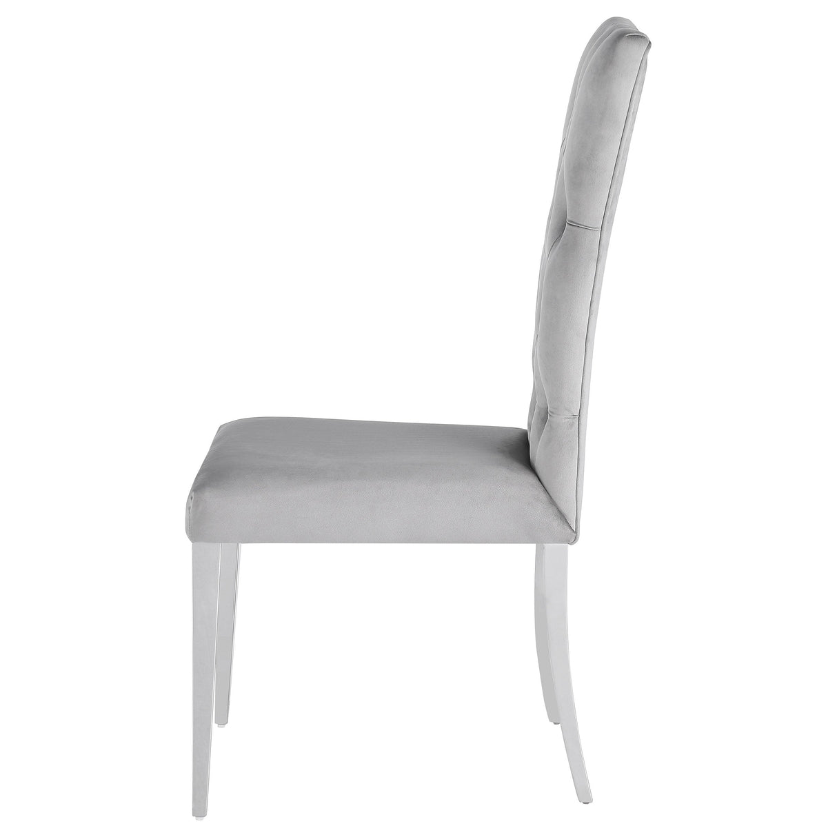 Kerwin Tufted Upholstered Side Chair (Set of 2) White and Chrome