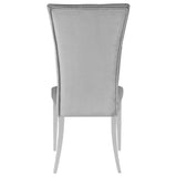 Kerwin Tufted Upholstered Side Chair (Set of 2) White and Chrome