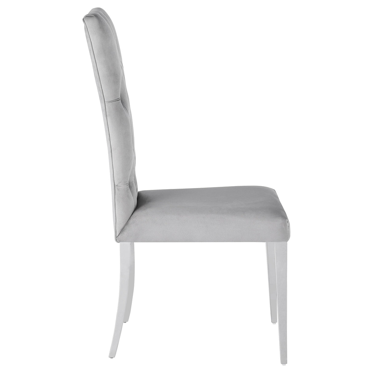 Kerwin Tufted Upholstered Side Chair (Set of 2) White and Chrome