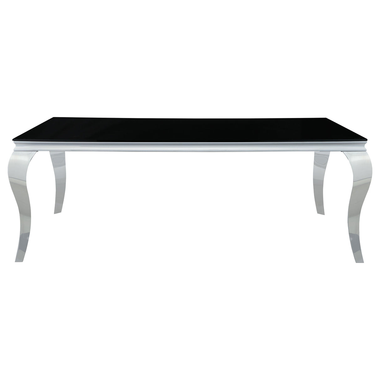 Carone Rectangular Glass Top Dining Table Black and Chrome