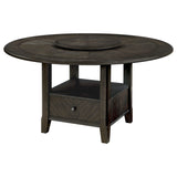 Twyla Round Dining Table with Removable Lazy Susan Dark Cocoa