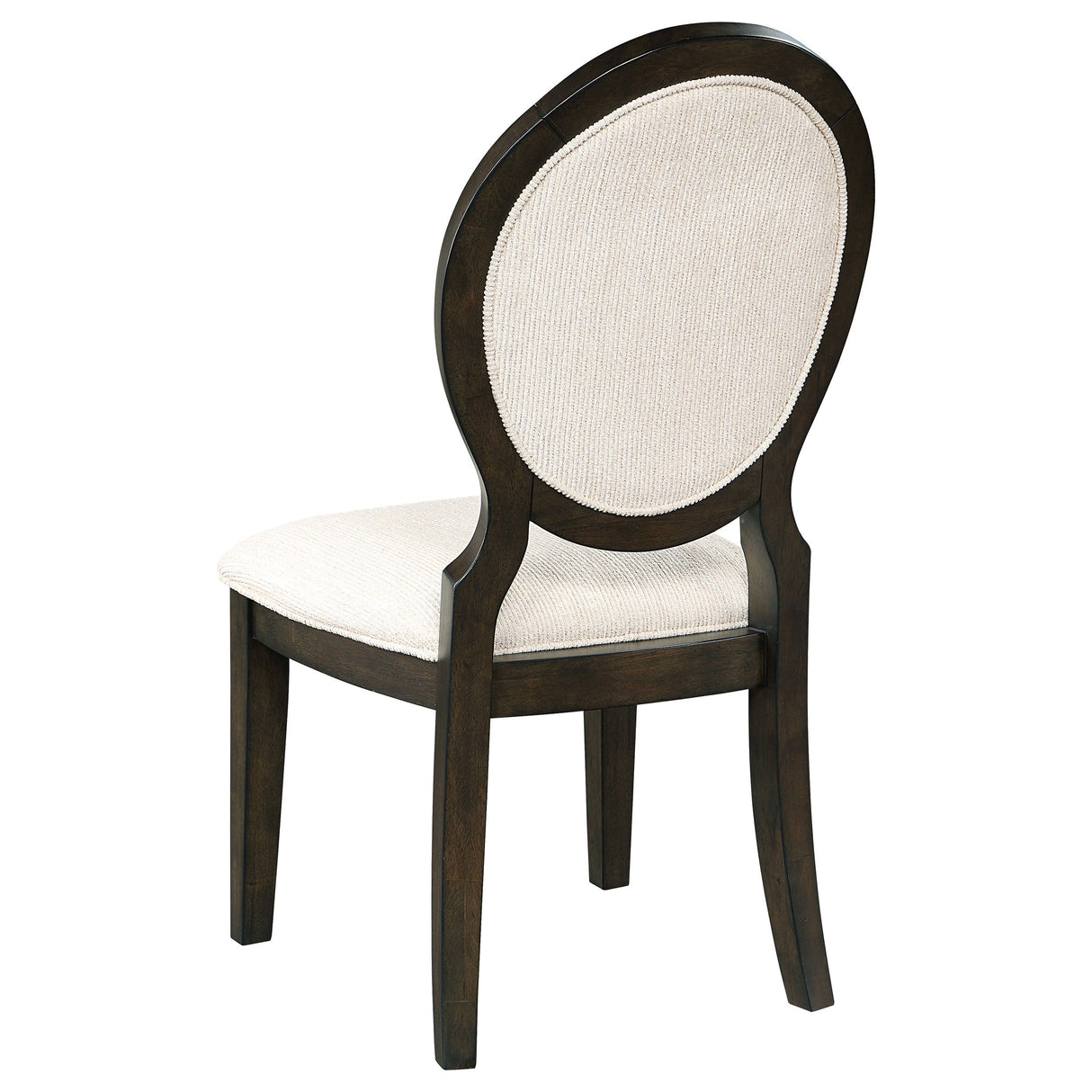 Twyla Upholstered Oval Back Dining Side Chairs Cream and Dark Cocoa (Set of 2)