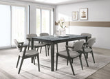 Stevie Rectangular Faux Marble Top Dining Table Grey and Black