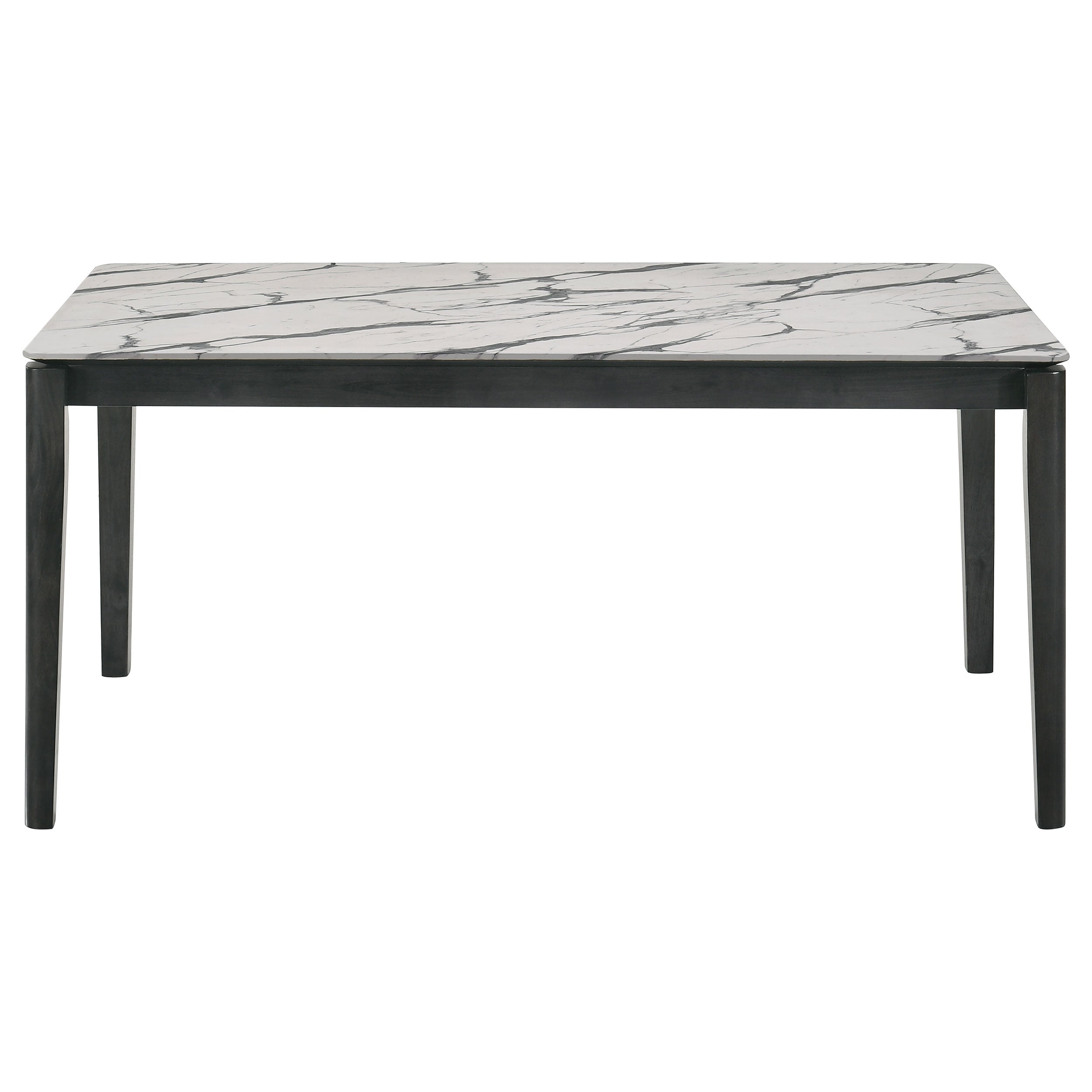 Stevie Rectangular Faux Marble Top Dining Table White and Black