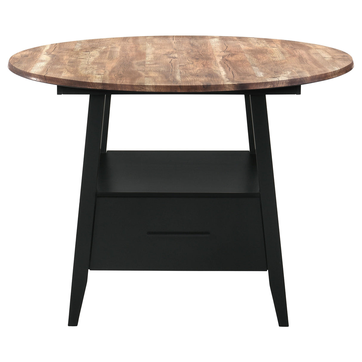 Gibson 1-drawer Round Counter Height Table Yukon Oak and Black