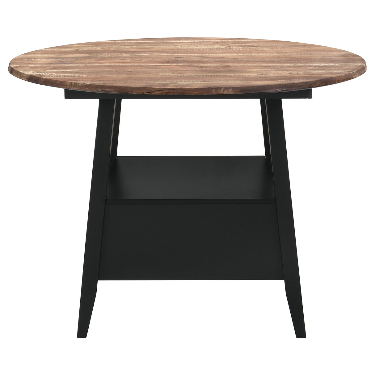 Gibson 1-drawer Round Counter Height Table Yukon Oak and Black