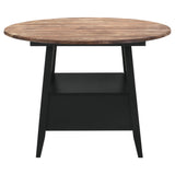 Gibson 1-drawer Round Counter Height Table Yukon Oak and Black